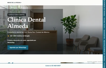 Página de demostración de Clínica Dental Almeda, consultorio dental en la Ciudad de México